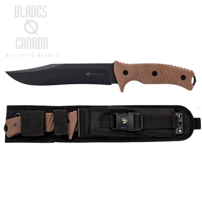Steel Will Chieftain Fixed Blade Knife, 1095 Carbon, Micarta Orange, Nylon Sheath, 1620
